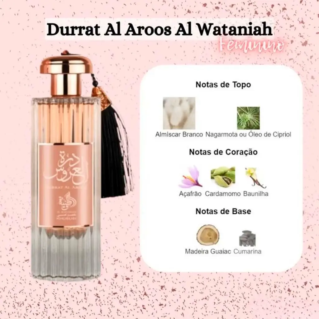 Perfume Importado Durrat Al Aroos Eau de Parfum 100 ml em Blumenau/SC - Presentes da Dani O Perfume Durrat Al Aroos Eau de Parfum 100 ml - Perfume Feminino Marca Lattafa - Presentes da Dani, Perfumes em Blumenau, Vale do Itajaí/SC.